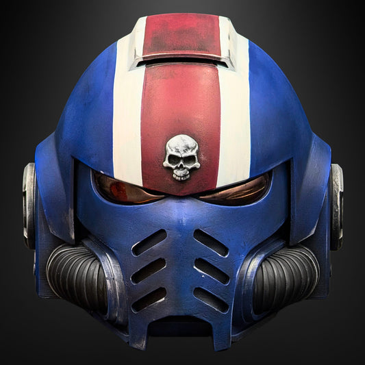 Warhammer Space Marine 2: Ultramarine Lieutenant Helmet - Prop or Cosplay